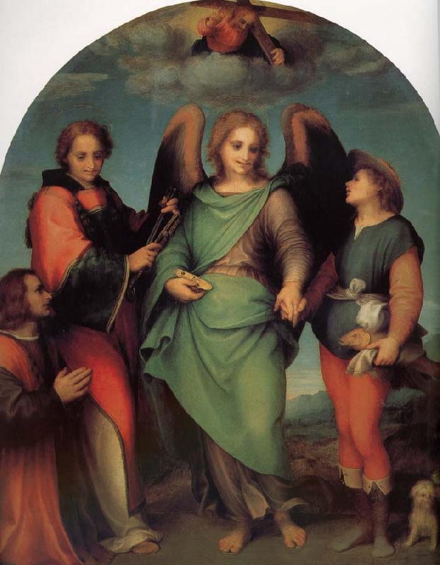 Andrea del Sarto Rafael Angel of Latter-day Saints and the great Leonard, with donor oil painting image